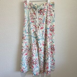NWT Anthropologie Floreat Womens Size Large Floral Sleep Pants Wide Leg Cotton